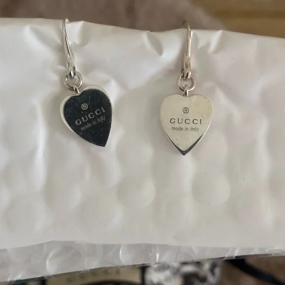Gucci Silver Heart Earrings
